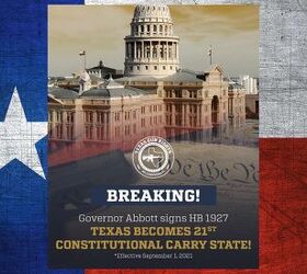Texas Constitutional Carry Is Official, Will Begin in September