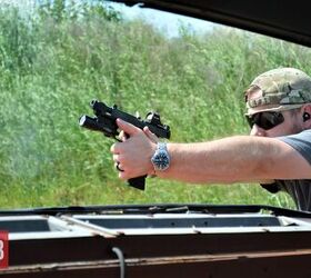 Obligatory action shot, with dissipating smoke/cycling slide/flying brass. The VP9 was thoroughly enjoyable to shoot!