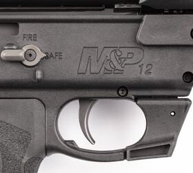 A closer look at the M&P12's fire controls, including its ambidextrous AR-style safety selector switch.