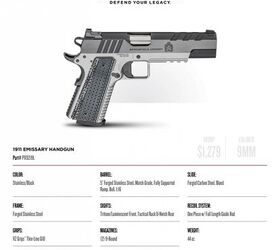 Springfield Armory Introduces New Emissary 1911 Pistols