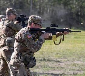U.S. Army Sgt. Quentin Holden, a UH-60 crew chief assigned to the Georgia Army National Guard, representing Region III, fire his M4 carbine rifle on the Georgia Range at Ft. Greely  Alaska, during the Army National Guard Best Warrior Competition, July 11, 2023. The Army National Guard Best Warrior Competition tests the adaptiveness and lethality of our forces. National Guard Citizen-Soldiers remain ready and resilient to meet the nation's challenges. (U.S. Army photo by Sgt. Seth LaCount)