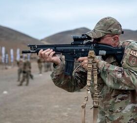 A U.S. Airman fires a Peruvian FN SCAR-L during a weapons demonstration from U.S. special forces teams during Resolute Sentinel 23 in Lima, Peru, July 9th, 2023. The Western Hemisphere is our shared home, and, even during peacetime, it's critical that our military forces practice these skills with our partners so that in the future we can quickly work together in a crisis. (U.S. Air Force photo by Tech. Sgt. Shawn White)