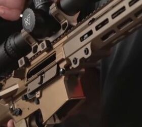 Close-up of the MRGG-S Mk1 Mod0's receiver - mounted with a Night Force optic (Geissele Automatics)