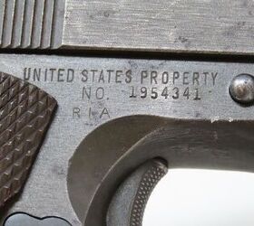 Tisas USA hasn't released photos of the other side of the pistol, but presumably, the 'Museum Grade' Tisas AS will feature US Property roll marks like is pictured in this original Remington Rand Model | Photo: Ancestry Guns