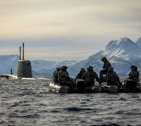 POTD: Royal Marines with Submarine in Northern Norway