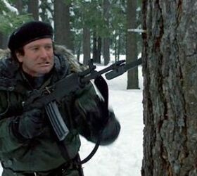 Robin Williams with an M76 in the movie “Survivors” (1983). Director: Michael Ritchie. Columbia Pictures