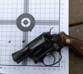 wheelgun wednesday smith wesson 36 the first j frame, Group from 15 yards with double action only