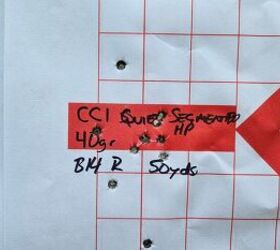 the rimfire report cci quiet 22 40 gr segmented hollow point, Note how the first group landed a whole 5 inches below our point of aim we dialed so that the other groups would at least be on paper