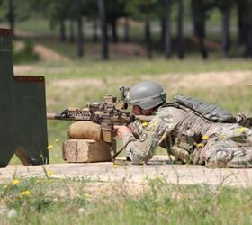Staff Sgt. Daniel Beekman, an infantryman assigned to Bravo Co., 1st Battalion, 120th Infantry Regiment, 30th Armored Brigade Combat Team, test fires the newly fielded Next Generation Squad Weapon Rifle (NGSW-R), XM7, during the qualification table of the Integrated Weapons Training Strategy at Fort Liberty, North Carolina on June 6, 2024.