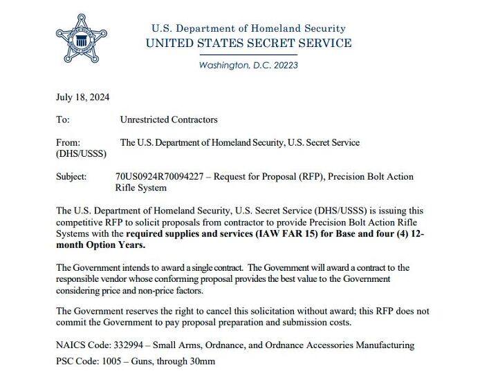 US Secret Service Seeking New Multi-Caliber Sniper Rifles ...