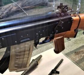 Selector lever of INSAS. The rifle is from the collection of the Artillery Museum in Saint Petersburg