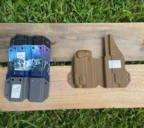 why kydex is currently the king of holster sales, To the left are spare magazine shells To the right is a holster shell for a Glock 19 with TLR 7 Several holster shells can be pumped out before a leather holster is even trimmed from the material