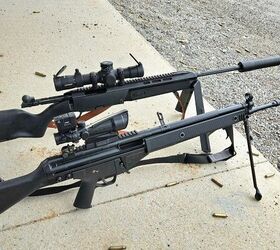 The built-in bipod does not seem so tall when it is compared to the standard H&K bipod, shown here on a PTR-91