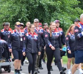 Part of the Norwegian competitors at the opening ceremony.