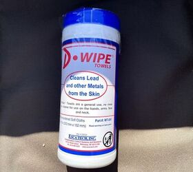 Shown above are D-Lead wipes. These are a must-have if you’re going to do a lot of shooting in a spot that doesn’t have a handwashing station.