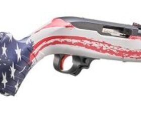 special edition 10 22 reminds you to vote, Note the satin black finish on the barrel which matches the insert on the stock and the finish on the trigger guard