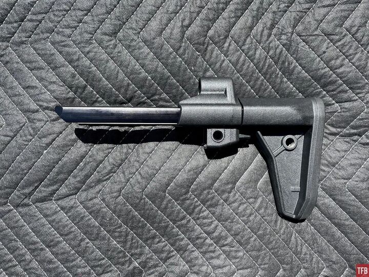 tfb review magpul sl mp5stock, Left profile of the Magpul SL MP5 stock when retracted