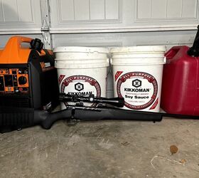 5 firearms to have on hand for a natural disaster, An inexpensive 308 bolt action rifle generator spare gas tank and 5 gal buckets