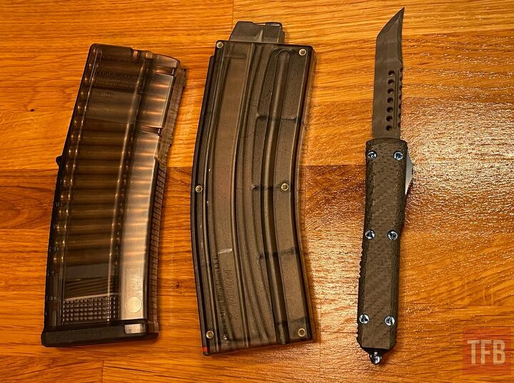 tfb review magpul tmag 30 magazines translucent olive drab hue, Just because I had a 22LR magazine around here s a comparison