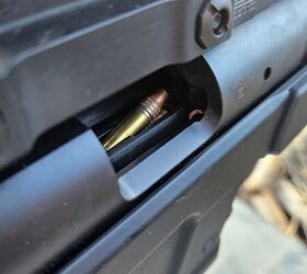 You’ll notice some shaved-off bullet inside of my action - the previous round before this got hung up on the chamber and cut off a piece of the bullet.