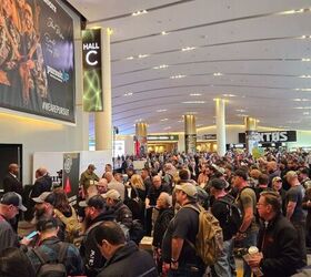 The crowd gathering at 8:30 for the show to open.