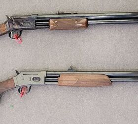 shot 2025 pedersoli makes pump action rifles great again, The rifle on the bottom is a new model based off the Lightning action as well