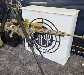 shot 2025 steyr monobloc the barrel and receiver are one piece, SSG M1 on the Spartan Precision CP brace which moves the rifle down into the tripod to sitting height where the back leg can also support the stock