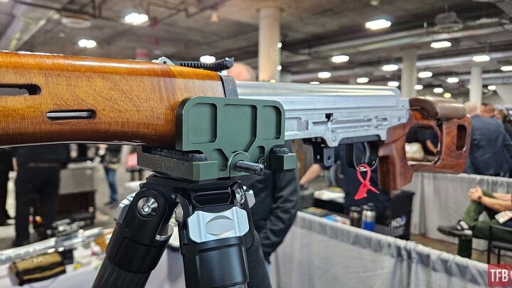 Note the scope mounting rail on the left side of the receiver