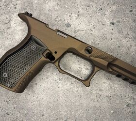 shot 2025 sharps bros grip modules for springfield echelon pistols, Sharps Bros Echelon grip module with Midnight Bronze Cerakote finish and anodized aluminum grips Photo credit Sharps Bros