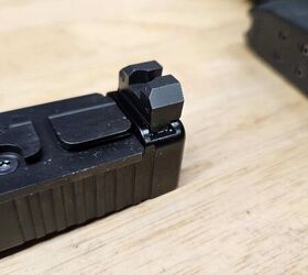 Rear sight sealed in place with red threadlocker
