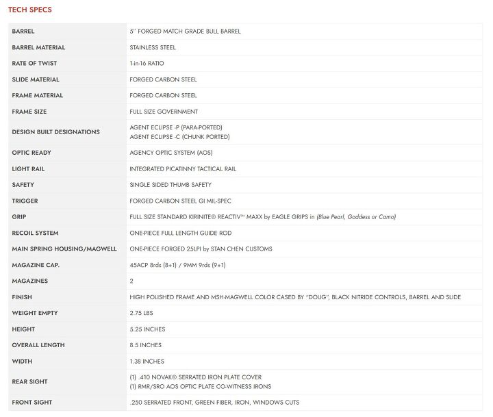 sk guns unveils new agent eclipse aos 1911 pistols