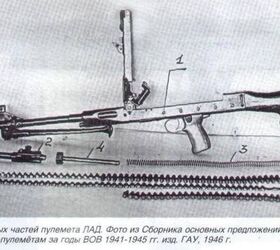 lad 7 62x25 belt fed submachine gun, Disassembled LAD light machine gun and 100 round belt A similar belt is used for the RPD Photo credit unknown