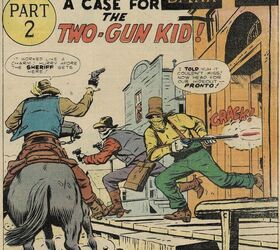 wheelgun wednesday revolving carbines the first modern repeaters, Fifty plus years after the Wild West was mostly tamed revolving carbines started showing up in comics and films Here you see one in action during a bank robbery in a Dick Ayers drawn issue of the Two Gun Kid Marvel Comics