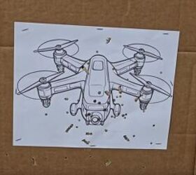 youtuber tests russian diy counter drone rounds, Target peppered with multiple rounds Credit Friendly Neighborhood Rifleman via YouTube