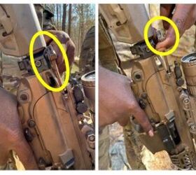 Image from the report showing interference between the charging handle and stock.