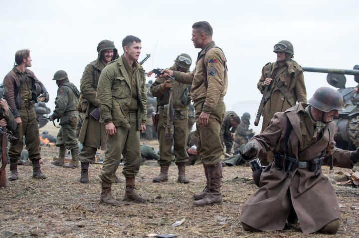 wheelgun wednesday s w model 1917 the goat military revolver, In Fury Brad Pitt s character had two things going for him A sick fade that he managed to keep sharp through the horrors of war and an M1917 revolver We won t get into plot spoilers here but you can get the general idea of this grim scene from the photo Sony Pictures Entertainment