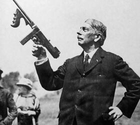 Colonel Thompson with his M1921 'Tommy Gun' that would become imfamous