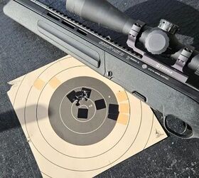 Image from the Scout II review, where the gun put ten rounds into just over an inch as fast as I could shoot it.