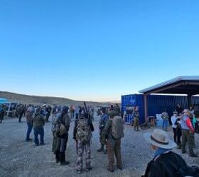 The crowd milling around before the safety briefing