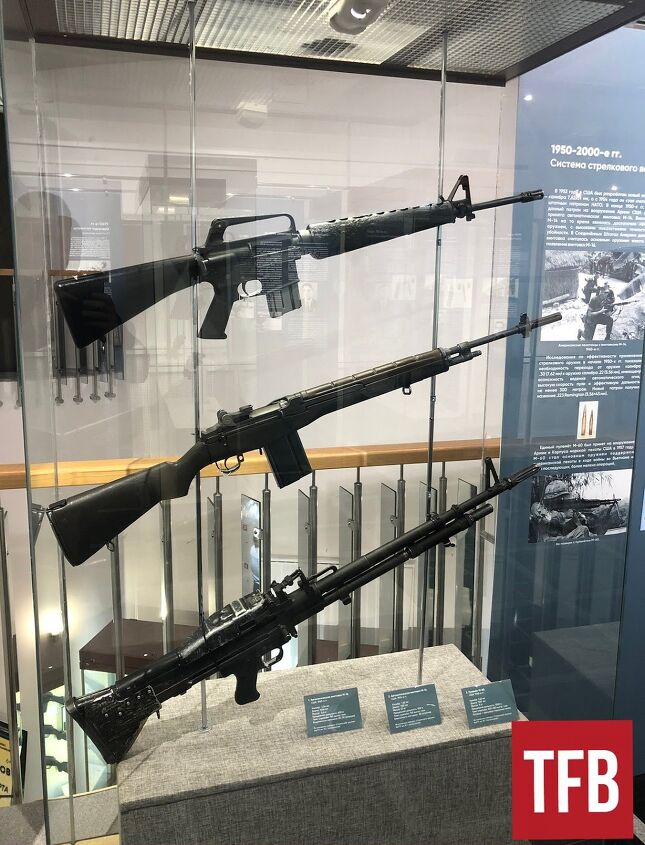 Captured weapons from the Vietnam War on display at the Kalashnikov Museum in Izhevsk, Russia. By Lynndon Schooler.