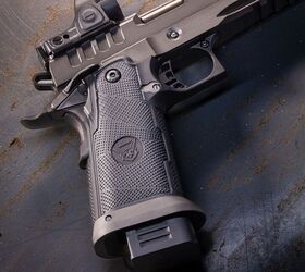 The MJD-CFK Nylon Proprietary material made from Carbon Fiber/Kevlar and GF Nylon. Included on the grip is a flared tactical magwell for faster and more accurate reloads.