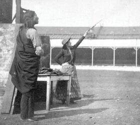 wheelgun wednesday annie oakley s smoothbore special, Annie Oakley shooting aerial targets with a pistol