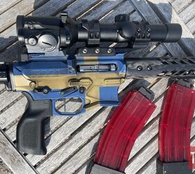 Kahles K18i-2 on a Mini Rifle in .22LR, Aimpoint Micro on the right side. Why mount a red dot when you already have an LPVO optic? Because sometimes you’re shooting at 100 meters or more, and need 6 or 8 power, and a moment later, you need a red dot for close-ups.