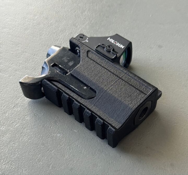 wheelgun wednesday booligan s muzzle loader modernized, The 3D printed accessory interface mounted on the shortened barrel