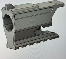 wheelgun wednesday booligan s muzzle loader modernized, CAD model of the accessory interface showing the bolt hole allowing a solid yet discreet connection with the barrel assembly