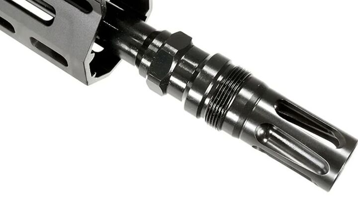PWS flash hider on the pinned and welded 13.9-inch upper PWS flash hider on the pinned and welded 13.9-inch upper