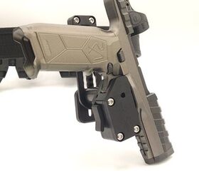 the quest for the low bore axis rideout arsenal dragon from the usa, The Dragon in its dedicated race holster as offered in the First Edition kit