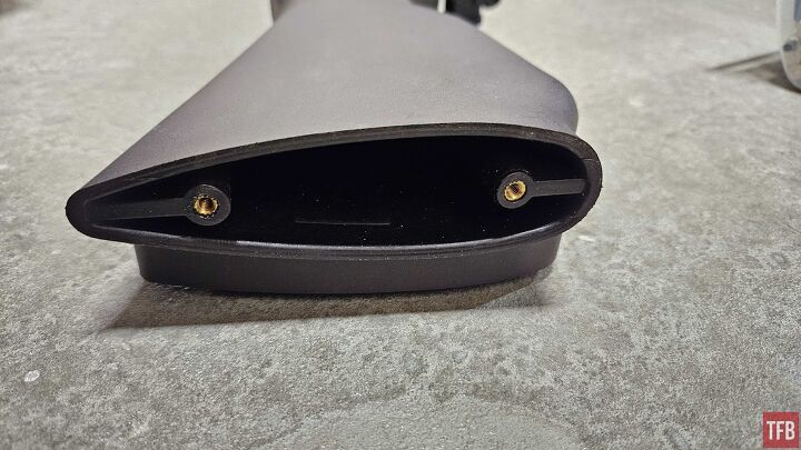 The stock is hollow with plenty of room for lead weights