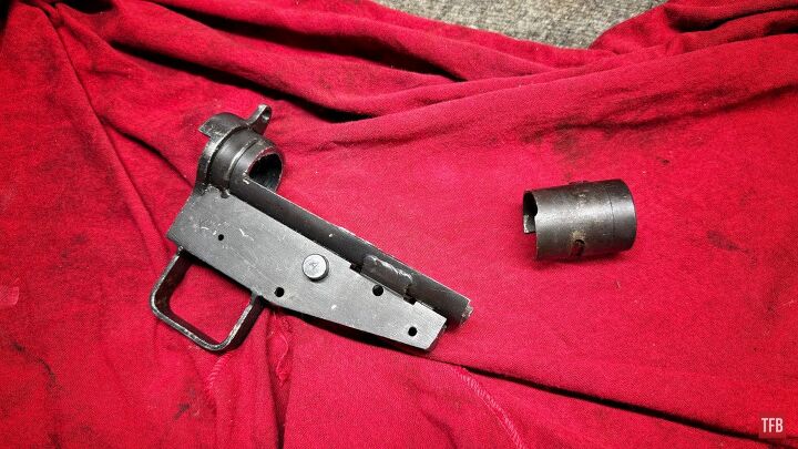 tfb armorer s bench sten mk2 build removing old receiver remnants
