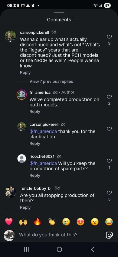 fn to discontinue all scar models